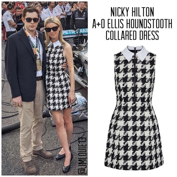 Alice + Olivia Dresses & Skirts - Alice + Olivia Ellis Houndstooth Zip Front Collared Dress